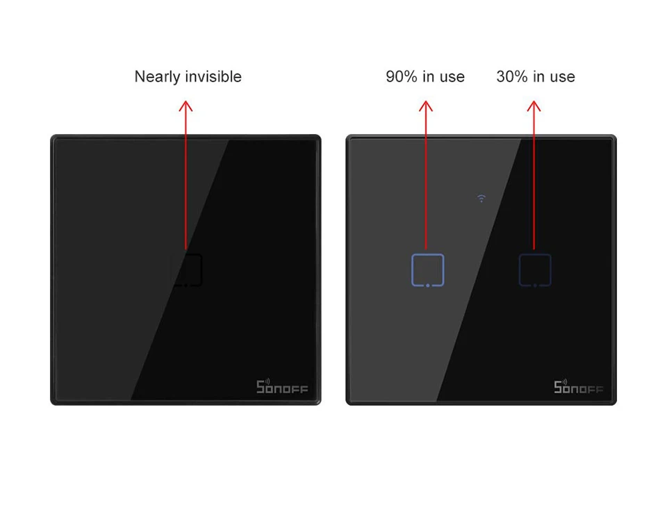 Интеллектуальный выключатель света SONOFF T2/T3 TX ЕС 1/2/3 433 РЧ Смарт Wi-Fi настенный сенсорный выключатель с границы голоса/приложение/сенсорный экран Управление работать с Alexa умный дом