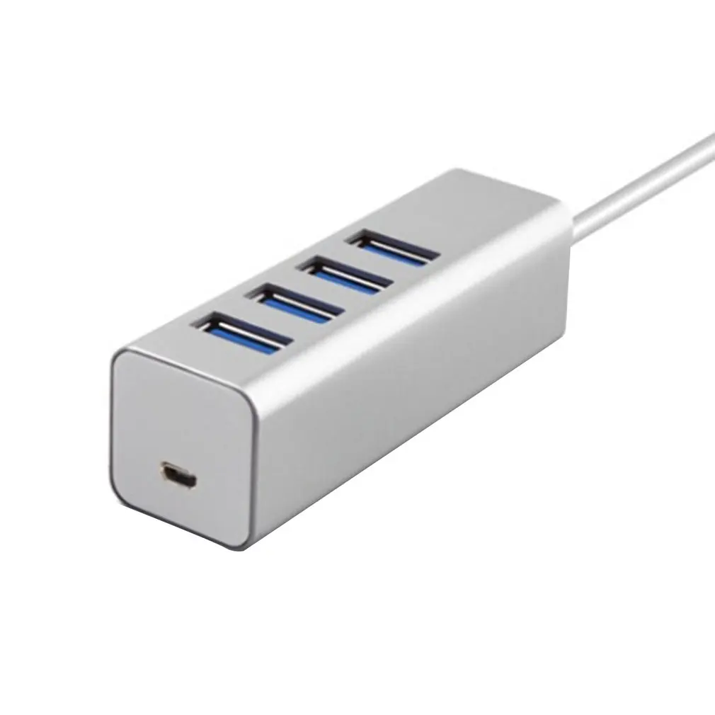 Алюминиевый USB 3,0 концентратор Высокоскоростной 4 порта адаптер питания 5 Гбит/с скорость передачи для компьютера, ноутбука, ПК Usb концентраторы