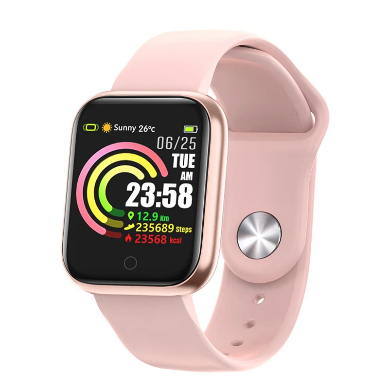 LYKRY QW21 Смарт-часы для женщин и мужчин фитнес-трекер мониторинг сердечного ритма кровяное давление IP67 водонепроницаемые спортивные часы PK B57 - Цвет: pink