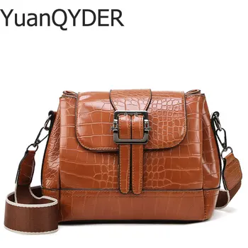 

Vintage Crocodile Pattern Pu Leather Crossbody Bags For Women 2020 Luxury Handbag Multi-compartment Flap Shoulder Bag Designer