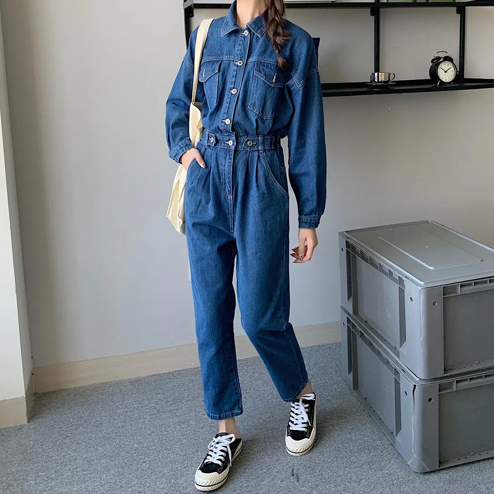 Womens Denim Jumpsuit Playsuit Ladies Casual Dungaree Overalls Bib Pants  Jeans | eBay