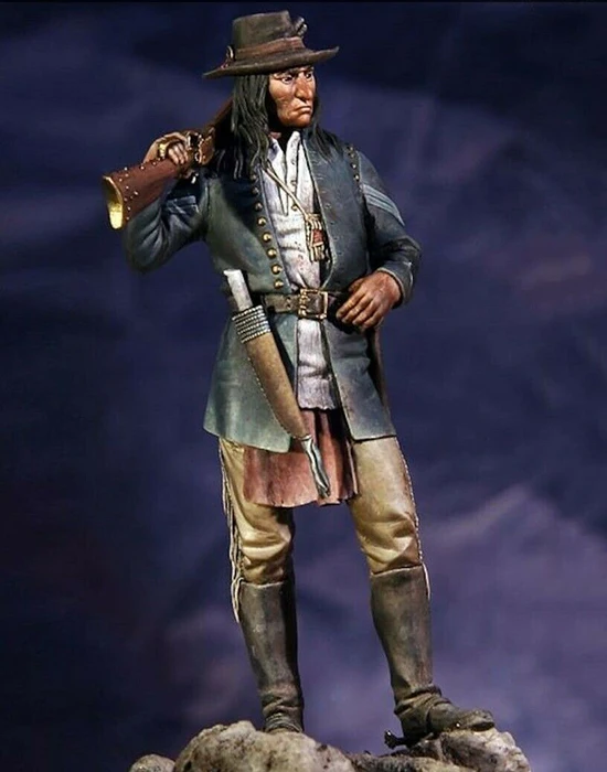 1/24 75mm   ancient stand warrior with hat (WITH BASE )Resin figure Model kits Miniature gk Unassembly Unpainted