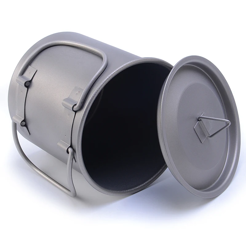 Titanium Water Cup 400ml Mug with Folding Handles for Outdoor Picnic Camping G66