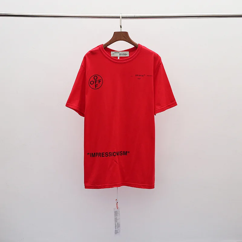 OFF-WHITE 99 розовая Мужская футболка с короткими рукавами и принтом стрелы Европейский код