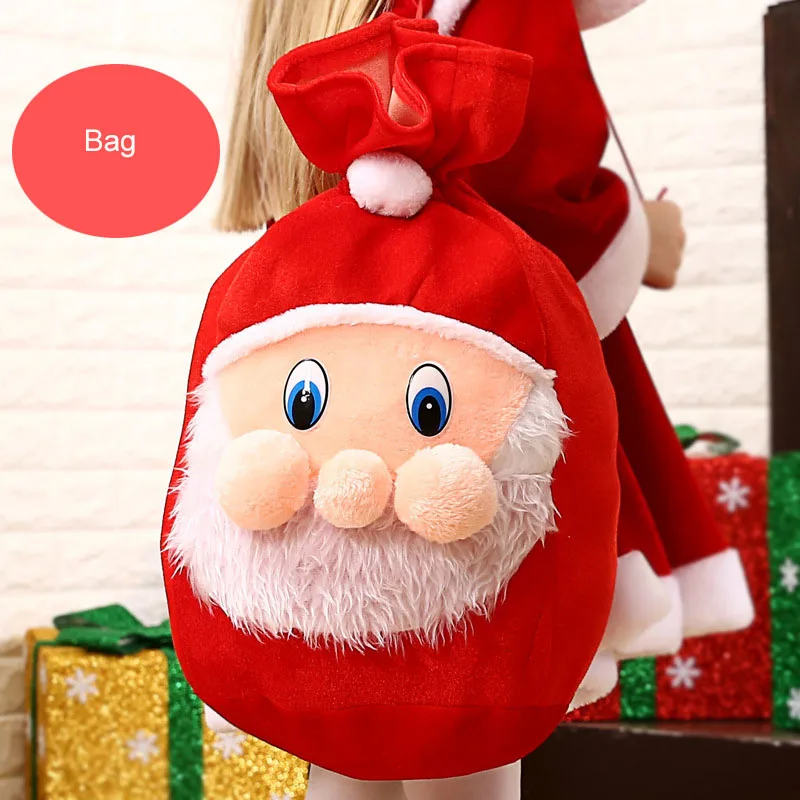 Рождественская одежда для детей Kigurumis зимний наряд, костюм для мальчиков, девочек Санта Клаус вечерние костюмы Рождественская одежда Косплэй новогодние костюмы - Цвет: Bag