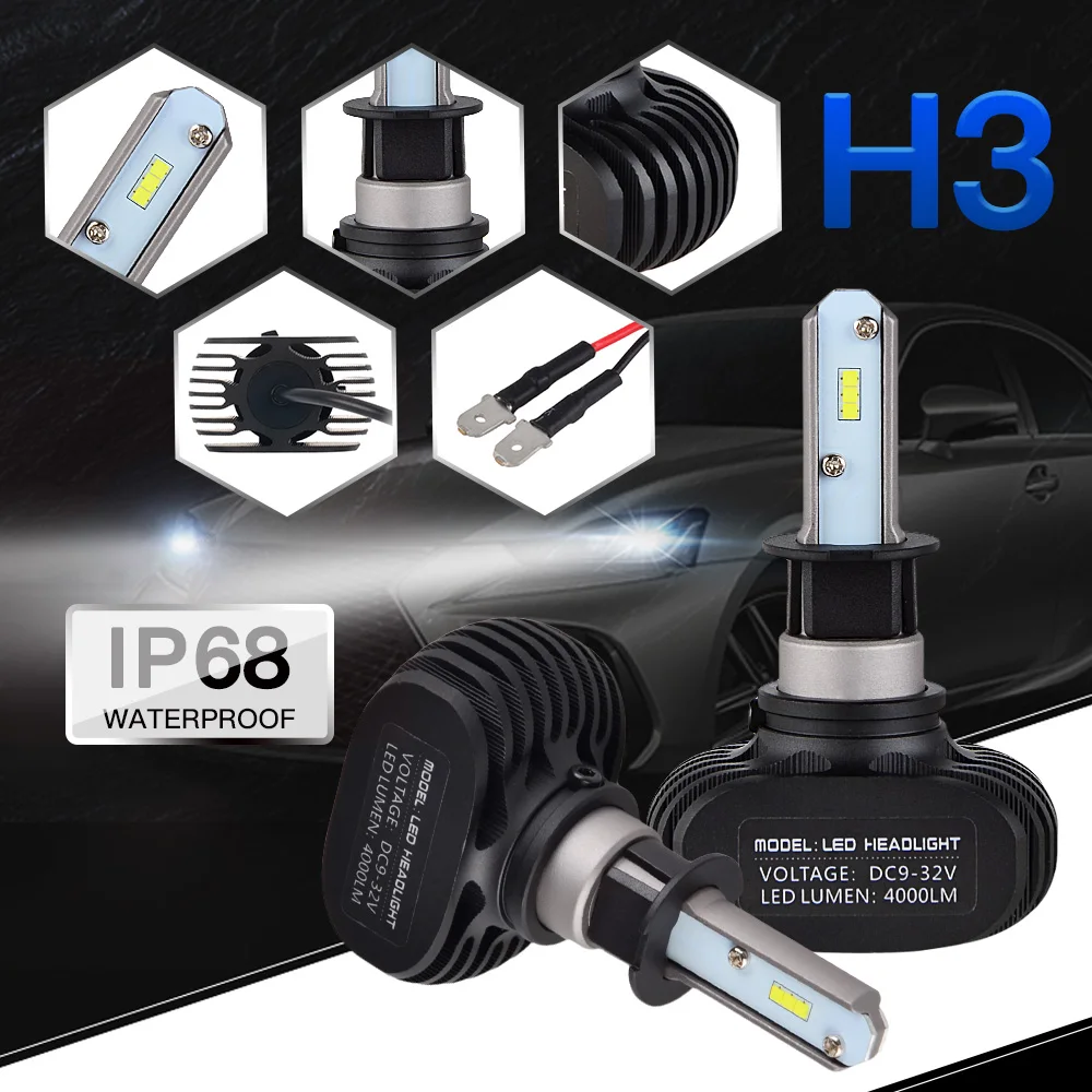 NICECNC H1 H3 CSP светодиодный автомобильный головной светильник, лампа Hi-Lo Beam 50 Вт 6500 лм к, автомобильный светильник 12 в 24 в для Honda