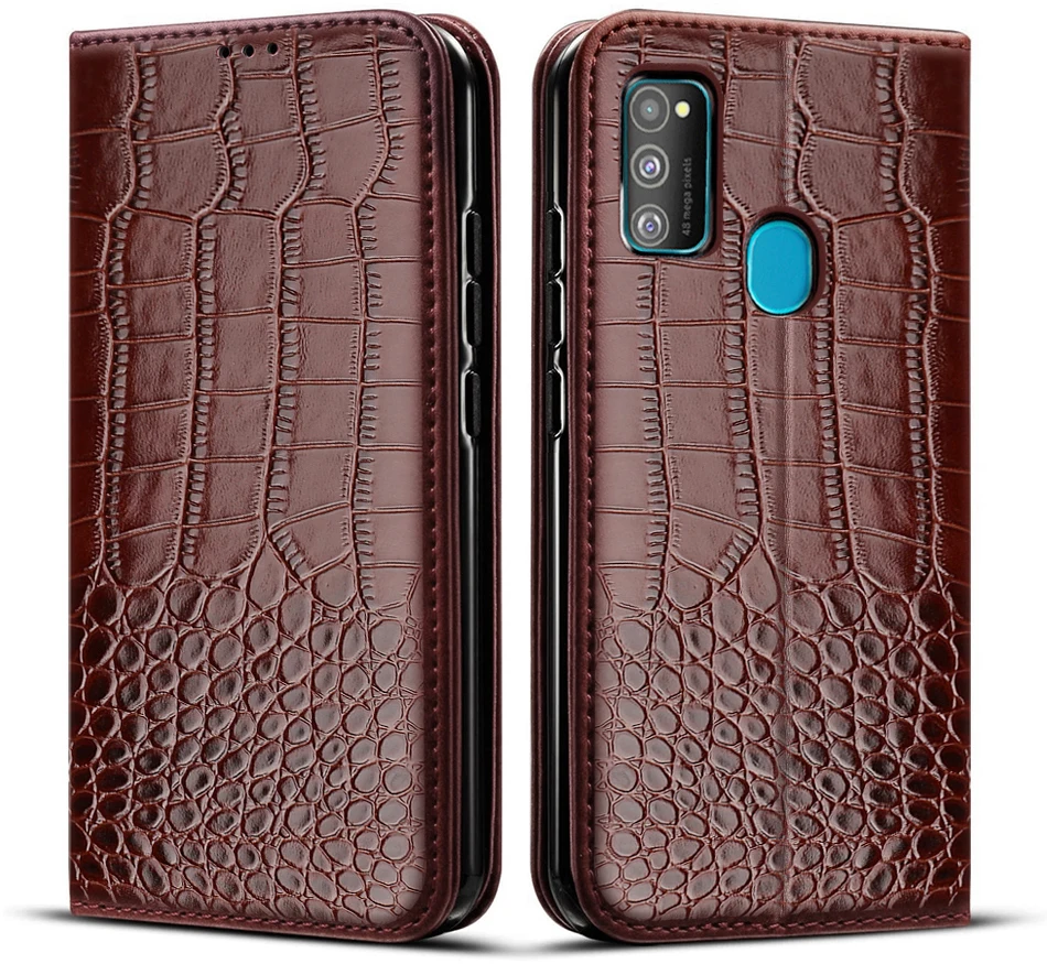 For Samsung M21 6.4 inch Crocodile texture leather case flip Coque cover Bag phone case leather phone case leather case
