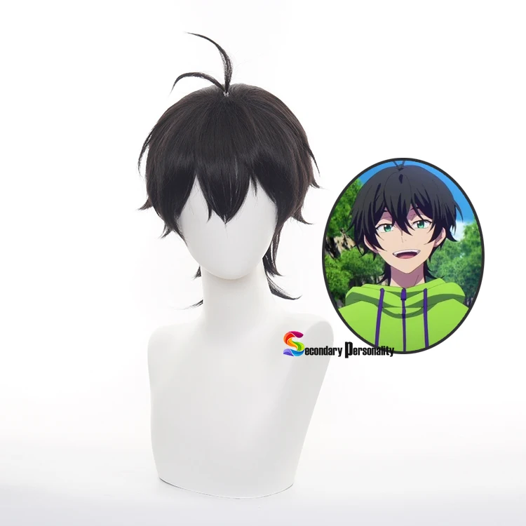 

Anime SK8 MIYA Cosplay Wig Black Short Straight Heat Resistant Hair Adult Halloween Role Play 33cm The Infinity SK Eight+wig Cap