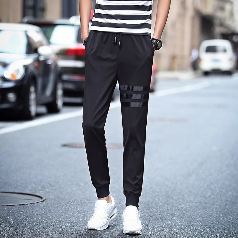 

Spring Thin Capri Pants Men's Slim Fit Pants Athletic Pants Men Casual Harem Pants Sub-Men's