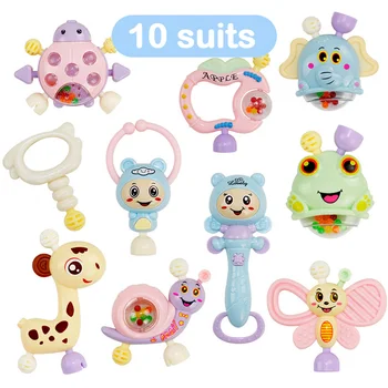

6/10pcs/set Newborn Baby Rattles Shaking Bell BPA-Free Grab Music Toys Teether For Infant Early Education YH-17