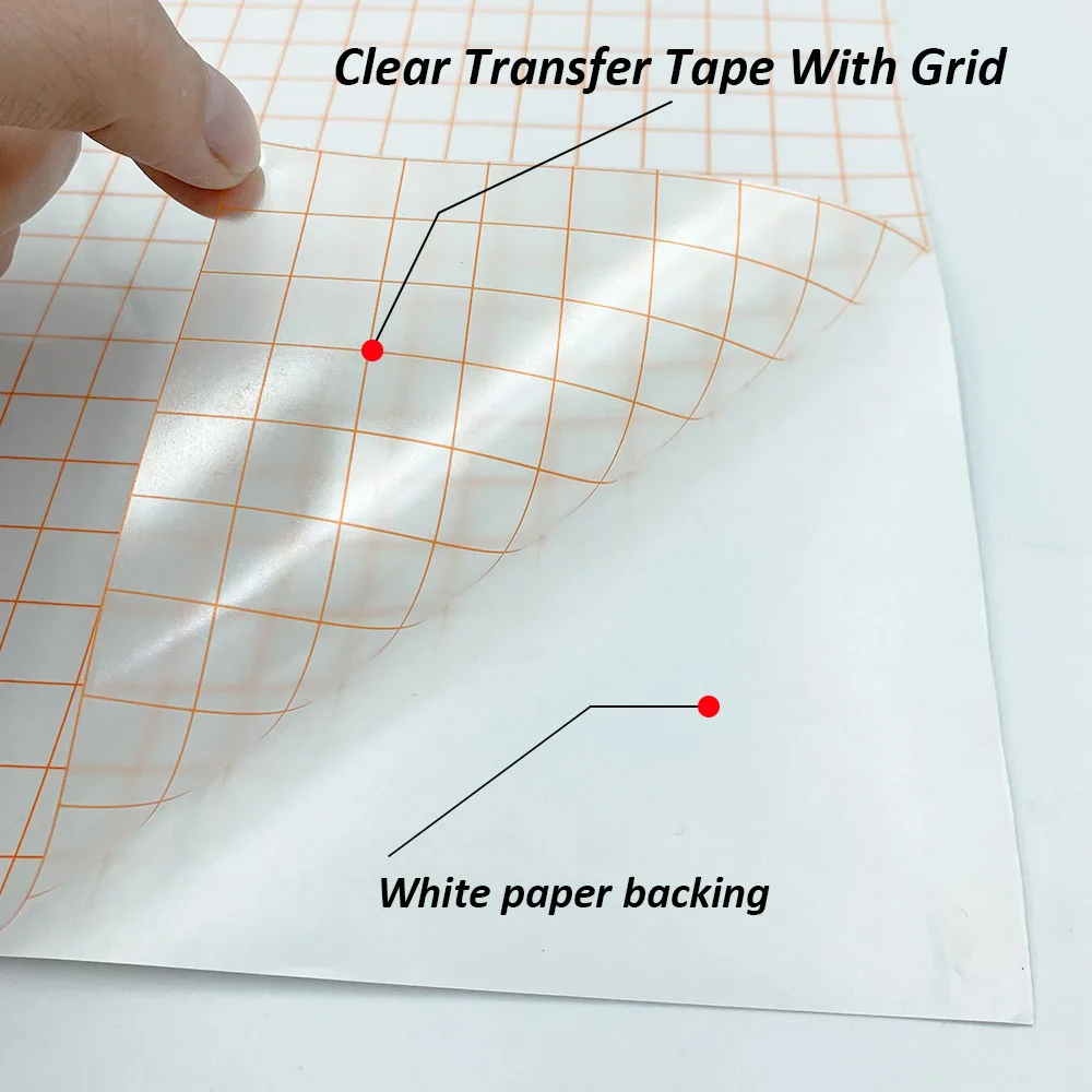 HTVRONT 12inX200ft Clear Vinyl Application Tape Red Alignment Grid Transfer  Paper for Wall Car Craft Art Decal Tape Adhesive DIY - AliExpress