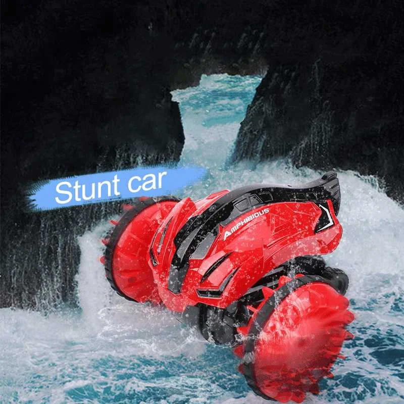 

2.4GHz Amphibious Remote Control RC Cars Devil Fish Electric Stunt Car Vehicle Waterproof Speedboat Rollover Boy Dumper Toy