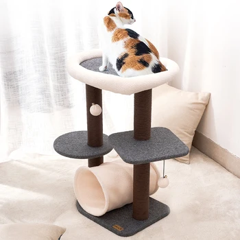 

Four Seasons Creative Small Climbing Frame Cat Tree One Stable Scratching Board Scratching Post Durable Cat Tunnel Grinding Claw