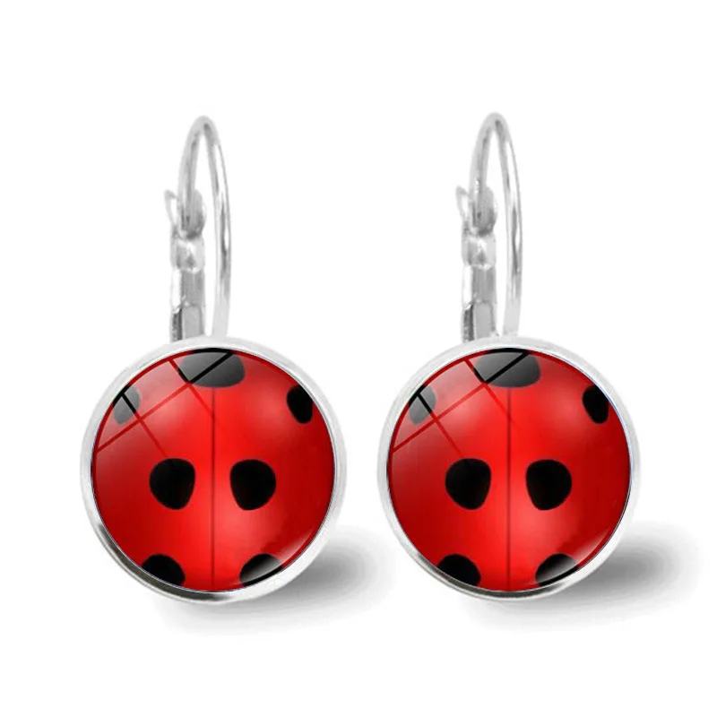 2020 New Fashion Women's Ladybug Insect Cartoon Glass Clip Earrings Cute No Pierced Gifts for Girl Jewelry wholesaler | Украшения и