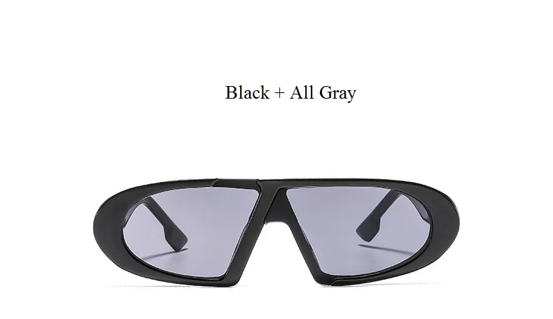 black all gray Индивидуальные Подиумные солнцезащитные очки маленькие овальные мужские и женские солнцезащитные очки Новые Модные Винтажные цельные occhiali da sole трендовые - Цвет линз: black all gray