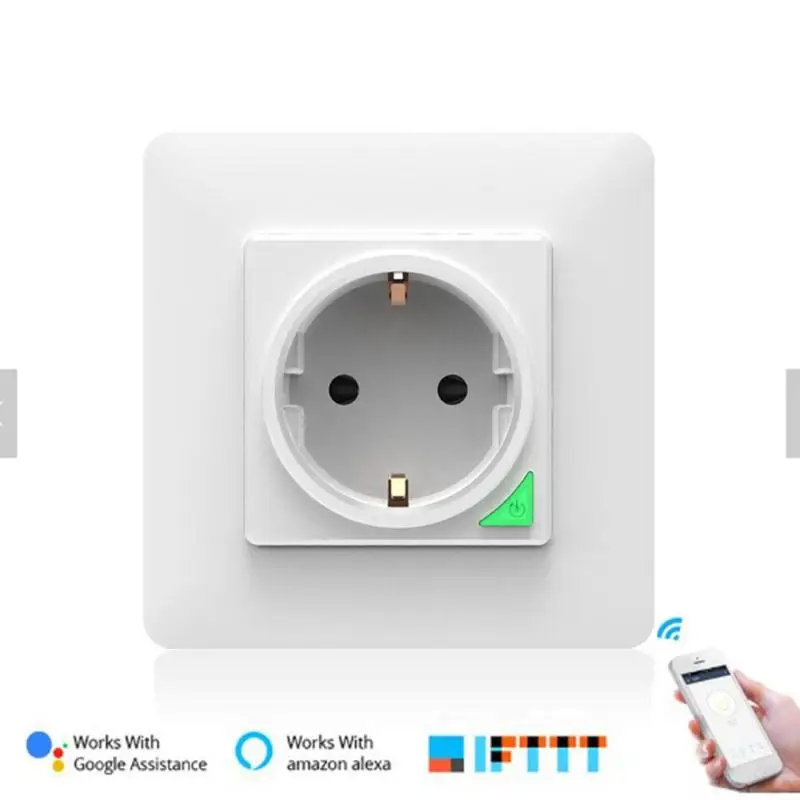 

Sensitive Response Smart Socket WiFi Wireless Voice Remote Control EU Plug Intelligent Outlet Compatible iOS Android