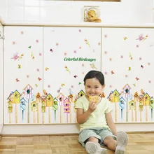 Импортные товары креативные настенные наклейки ручная роспись Птичье гнездо плинтус гостиная диван простой домашний стиль клейкая бумага SK9183