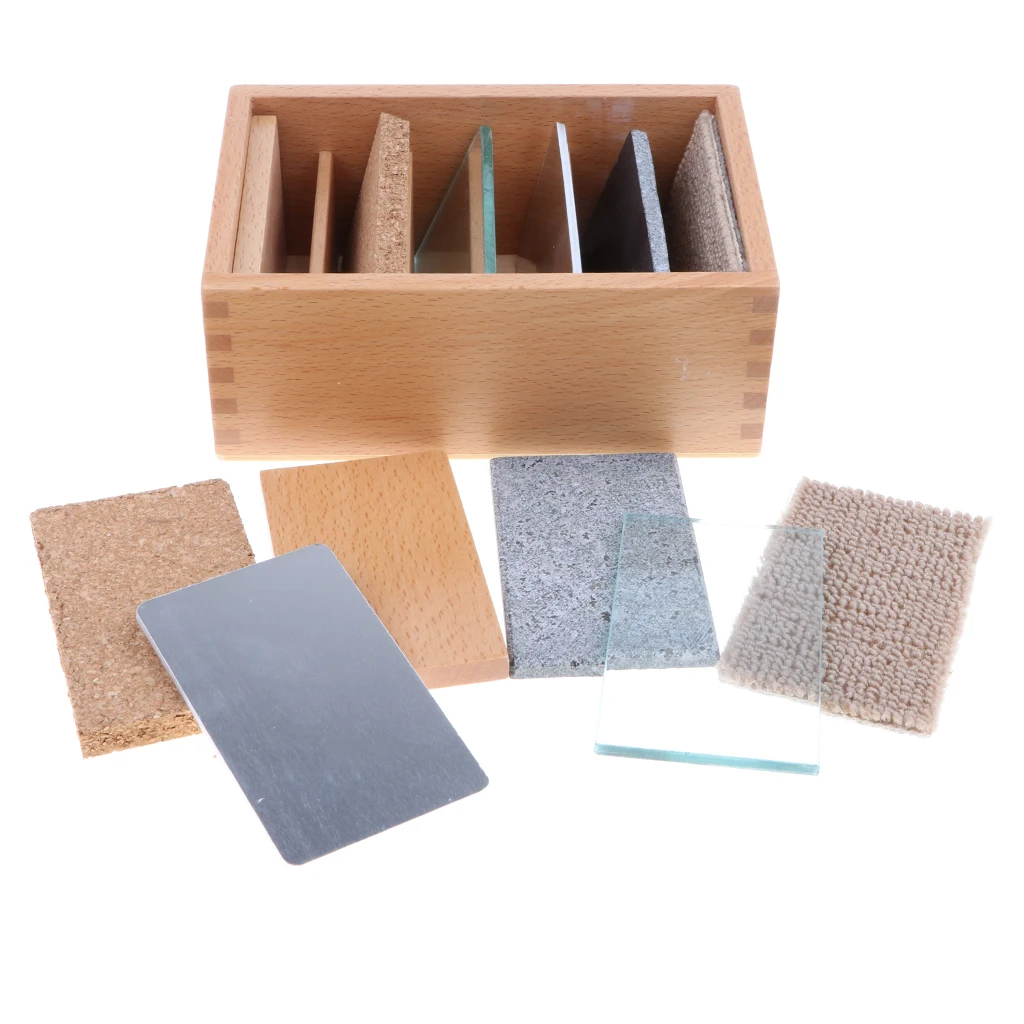 Baby Toy Early Childhood Education Toys Montessori Sensorial Materials Teaching Aids -Thermic Tablets (4 Pair) with a Wooden Box