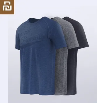 

Youpin men Hygroscopic Breathable Quick dry T-shirt Silver ion antibacterial male Fitness jogging running Short sleeve
