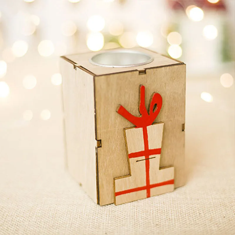 

Creative Christmas Decorations Christmas Wooden Candlestick Decoration Ornaments Mini Christmas Candlestick Candle Decorations