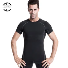 Мужская компрессионная облегающая футболка для фитнеса, баскетбола, гимнастики, тренировок, бега, спортивная одежда с коротким рукавом, зеленая футболка для йоги, Мужская 1018