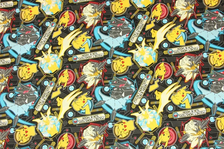 140*50 см мультфильм Пикачу хлопок ткань рубашка для маленьких мальчиков юбка Diy ручной работы дизайнерское постельное белье домашний кошелек из ткани одеяло