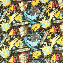 140*50 см мультфильм Пикачу хлопок ткань рубашка для маленьких мальчиков юбка Diy ручной работы дизайнерское постельное белье домашний кошелек из ткани одеяло