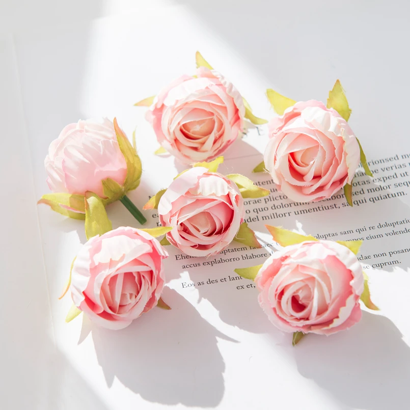 Elegant Silk Rose Bud Heads - Decorative Wreath & Faux Floral Accents
