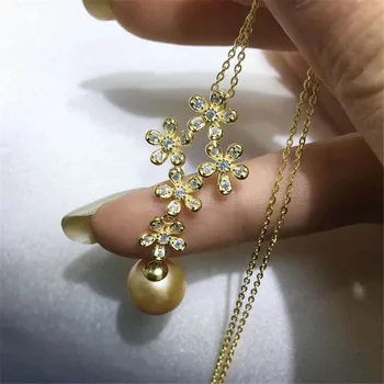 

S925 Sterling Silver Flash Design Pearl Pendant Holder Women DIY Pearl Pendant Components Silver Gold Color