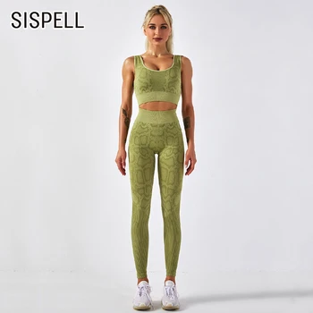 

SISPELL Snake Print Sportswear For Women Sets Square Collar Vest High Waist Slimming Breathable Seamless Pants Female’s Sport Se