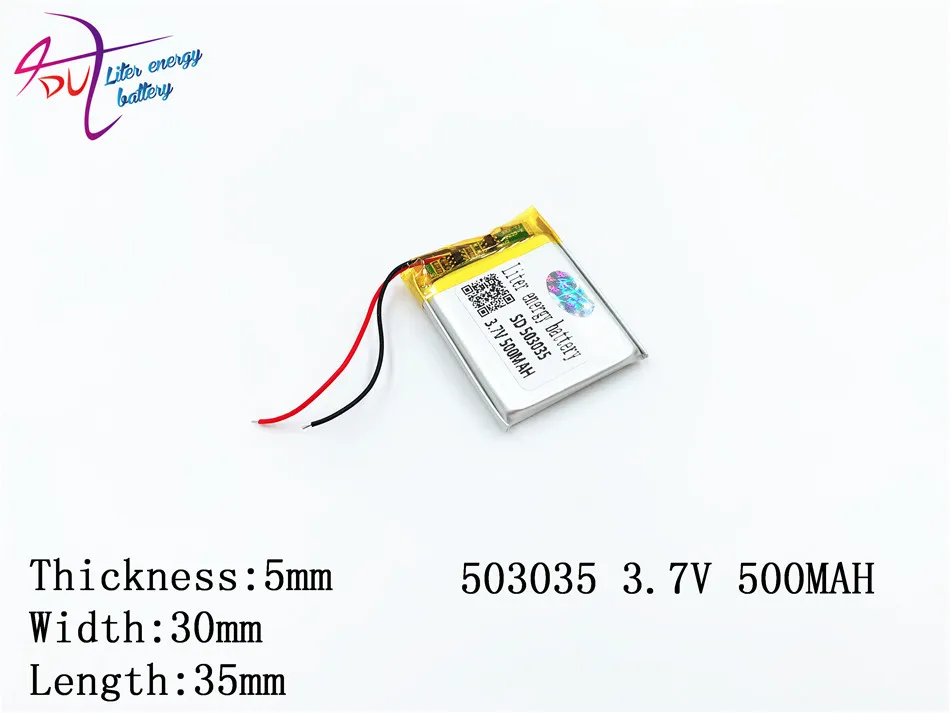 Liter energy Supply Polymer Lithium Battery 503035 500mah Lithium Polymer Battery Plus Board