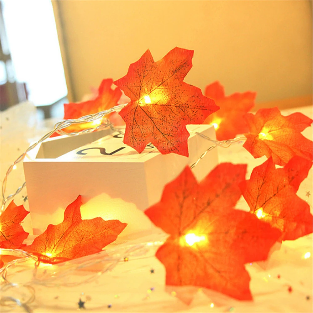 

10/20/40 LED Maple Leaves Fall String Light Decors Halloween Xmas Party