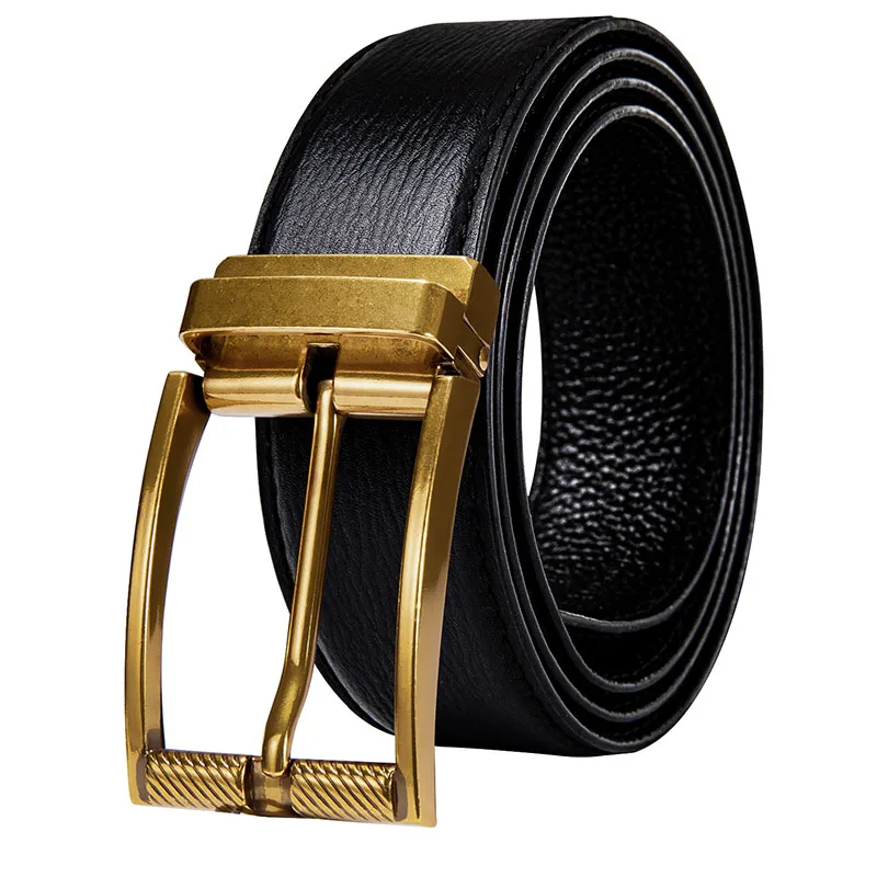 Высокий мужской ремень из натуральной кожи с пряжкой сплава Belt3.5 Ретро для