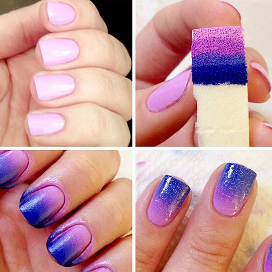 Soft Sponges Gradient Nail Stamper Gel Polish Printing Tools Change Color Template Stamping DIY Image Nail Art Manicure 6