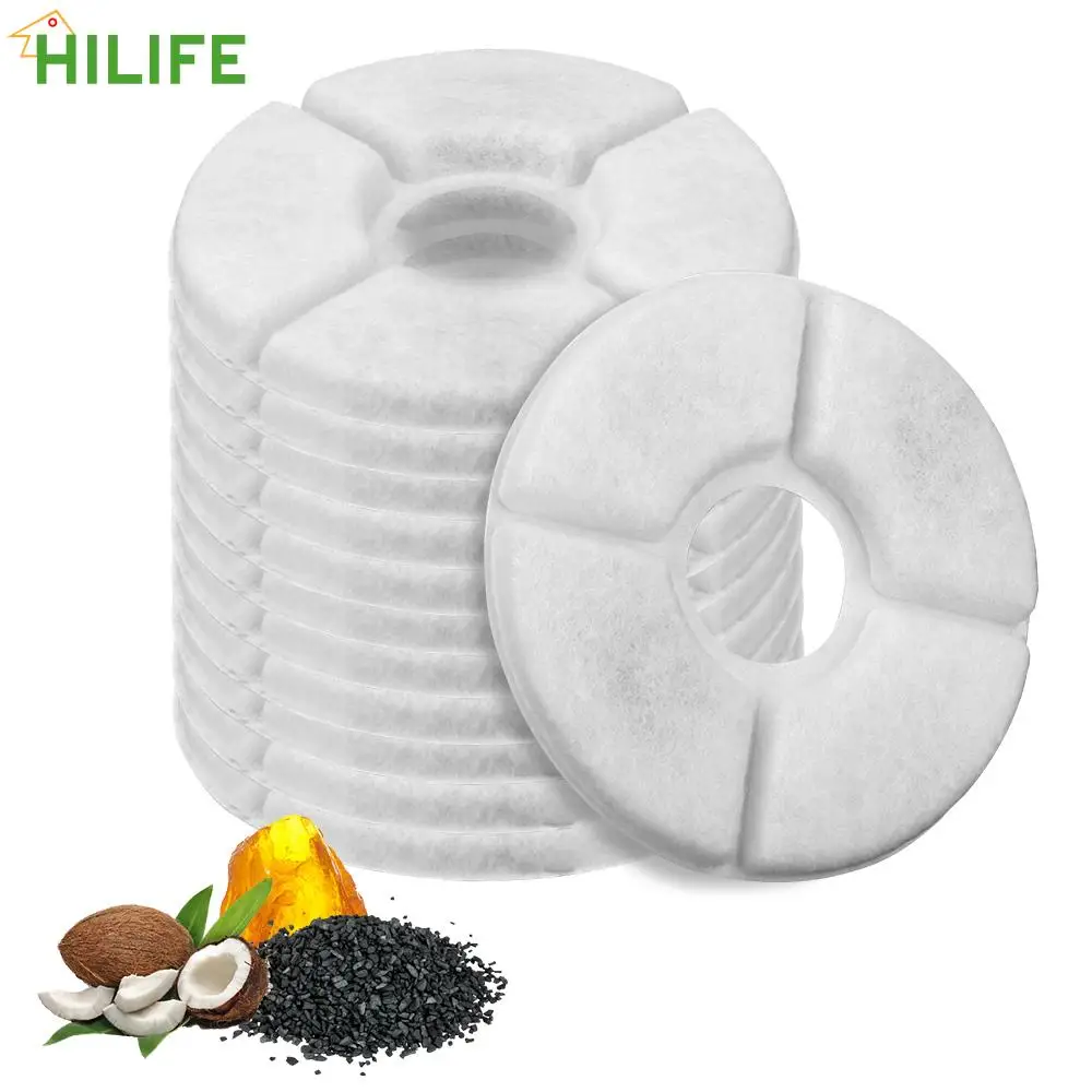 Reemplazo de filtro de carbón activado para perro y mascota, dispensador para fuente redonda, filtros de repuesto, flor para gato, agua potable
