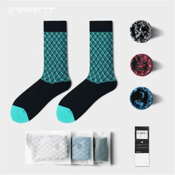 

Men's Cotton Socks New Style Gentleman Formal Wear Business Rhombic Socks Men Socks Soft Breathable Summer Winter for Male Socks