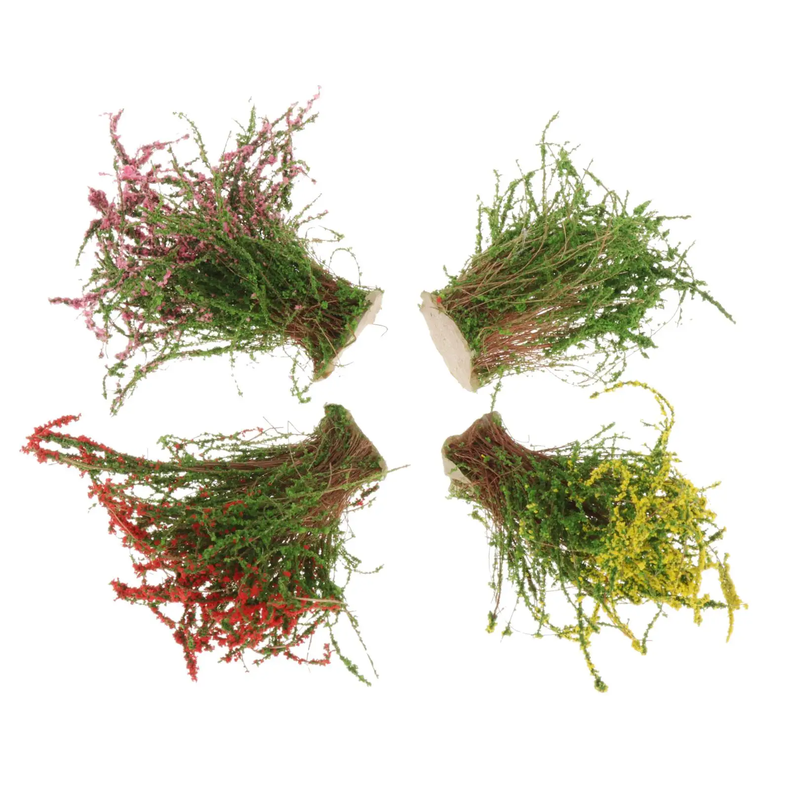 4 Static Flower Self-Adhesive Miniature Flower Railroad Landscapes Sand