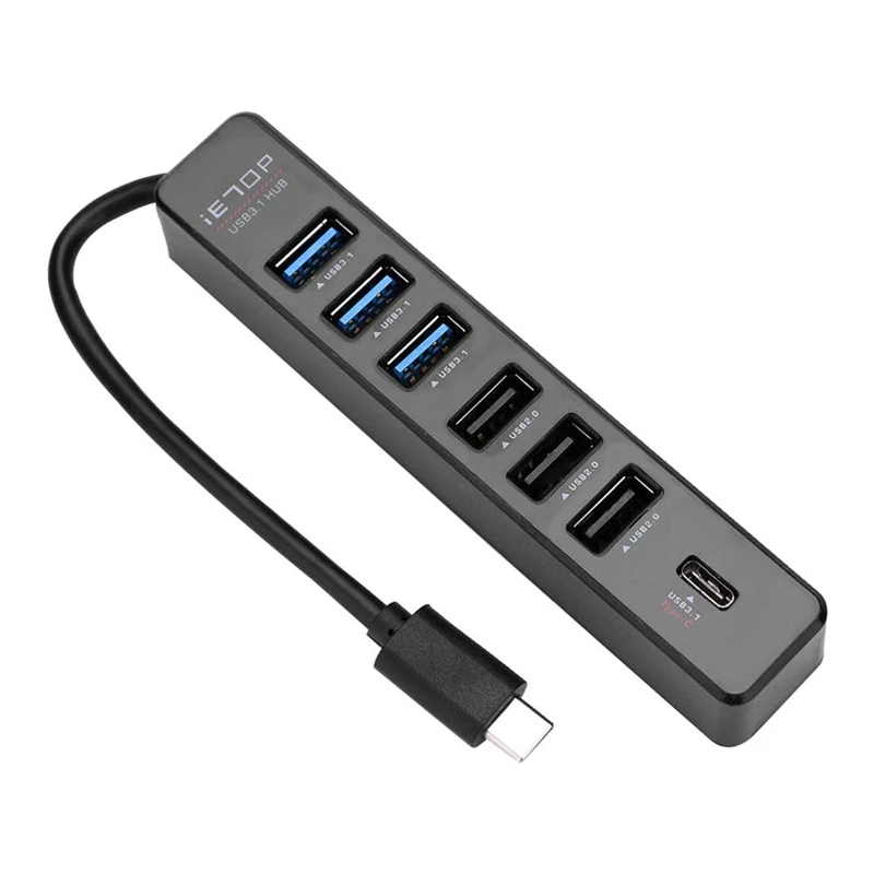 7 портов Type C концентратор Высокоскоростной 5 Гбит/с USB 3 1 2 0 сплиттер для