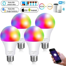 LED E27 Smart Light Bulb B22 WiFi Lamp 10W 15W 20W Intelligent Wifi Lampada Alexa Google Assistent Echo Siri App / IR Control
