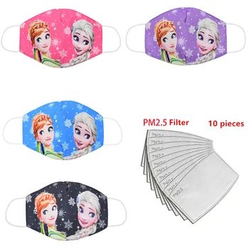 

PM2.5 Adult masks dustproof, breathable, anti-haze droplets spread Anna Elsa girl children's sunscreen cartoon masks breathable