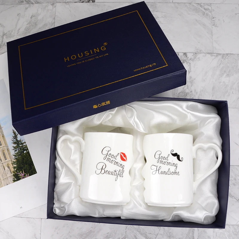 Bring gift boxes Пара чашки пару творческое направление в Корейском стиле кружки личности воды чашки керамические чашки брак и дать подарки на день рождения - Цвет: Bring gift boxes