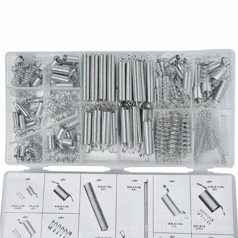 

200pcs Zinc Plated Tension Spring Compression Extension Skillful Manufacture Assorted Metal Hardware Kits Accessory