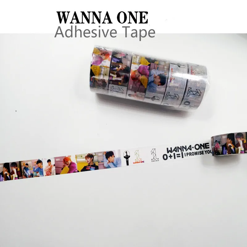 

[MYKPOP]WANNA ONE Adhesive Tape Paper Masking DIY Diary Book Scrapbook Sticker KPOP Fans Collection 10m/roll SA18050701