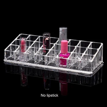

Practical Lipstick Holder Jewelry Storage Box Display Stand Mascara Makeup Cosmetics Organizer Brush Case 24 Grid Cosmetics