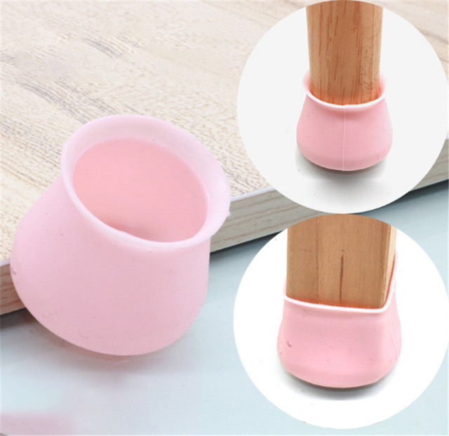PCs PVC Round Chair Socks Furniture Table Chair Leg Floor Feet Cap Cover Silicone Protector Living Room Bedroom 4x3cm