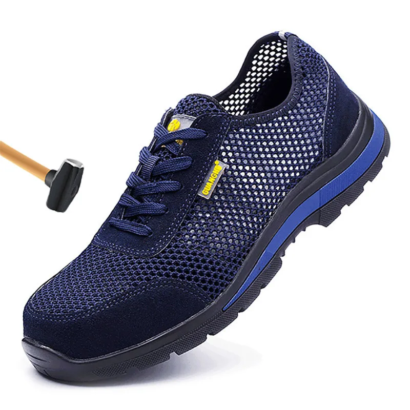 

Men's Steel Toe Work Safety Shoes Casual Breathable Outdoor Sneakers Puncture Proof Boots Comfortable Industrial Shoes for Men