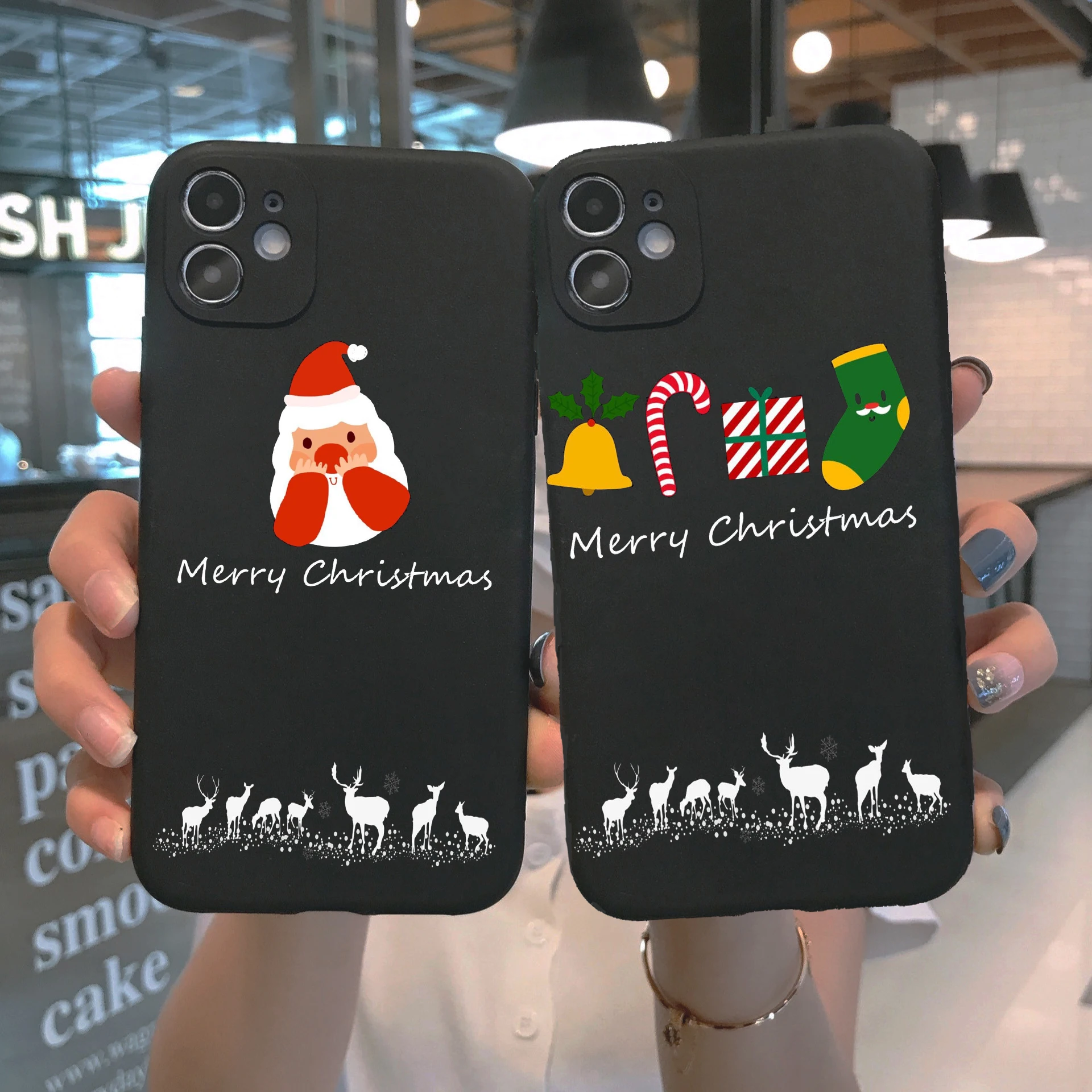 

PUNQZY Christmas Tree Merry Christmas Phone Case For Samsung A50 A70 S20 S10 S11 S9 S8 S7 A7 2018 Flower TPU Case Candy colors