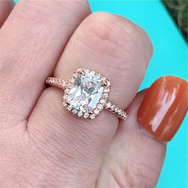 Choucong крутые вечерние кольца на палец 925 пробы Серебряная Подушка с 3ct AAAAA cz обручальные кольца для женщин Свадебные украшения подарок