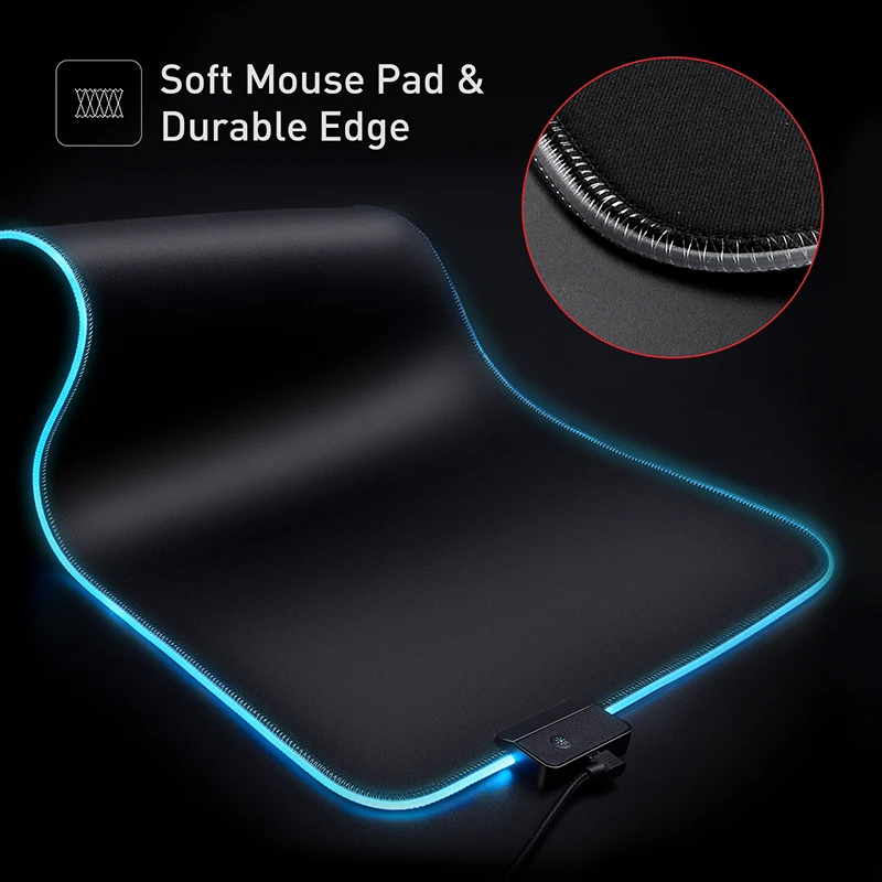 Игровой коврик для мыши HAVIT с RGB подсветкой светодиодный 14 режимов освещения