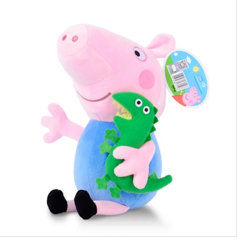 George Peppa игрушки "Свинка" Джордж, Свинка Пеппа, Семья friend19cm Мягкие плюшевые игрушки Семья партия игрушек со Свинкой Пеппой; ко дню рождения, подарки, украшения - Цвет: George